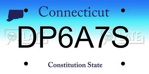 DP6A7S Connecticut License Plate