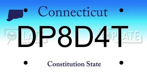 DP8D4T Connecticut License Plate