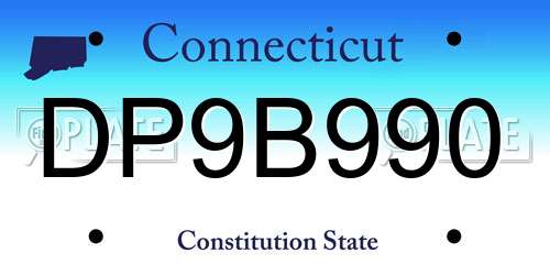 DP9B990 Connecticut License Plate