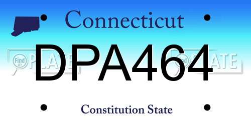 DPA464 Connecticut License Plate