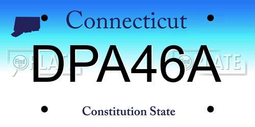 DPA46A Connecticut License Plate