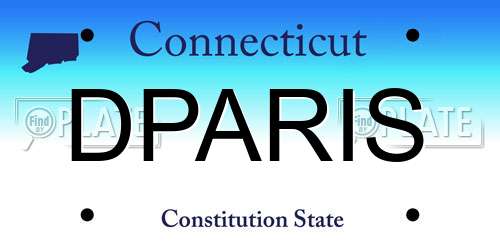 DPARIS Connecticut License Plate