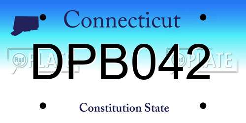 DPB042 Connecticut License Plate