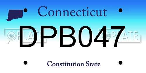 DPB047 Connecticut License Plate