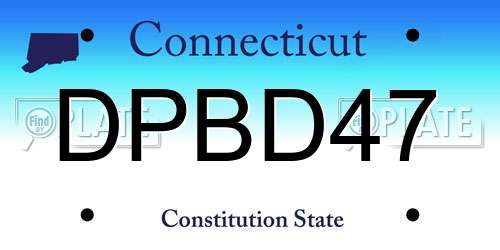 DPBD47 Connecticut License Plate