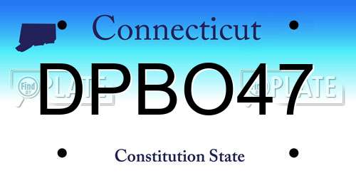 DPBO47 Connecticut License Plate