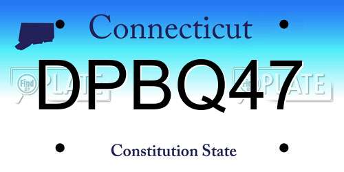 DPBQ47 Connecticut License Plate