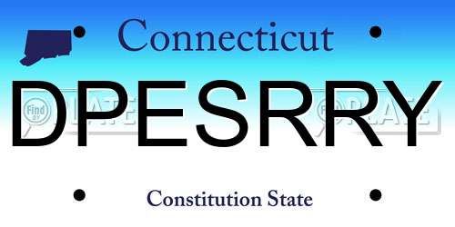 DPESRRY Connecticut License Plate