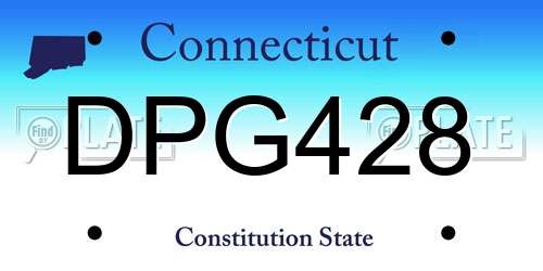 DPG428 Connecticut License Plate