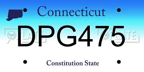 DPG475 Connecticut License Plate