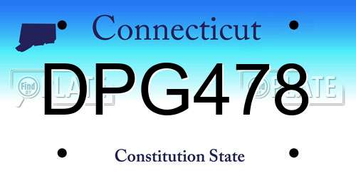 DPG478 Connecticut License Plate