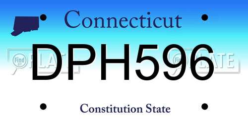 DPH596 Connecticut License Plate