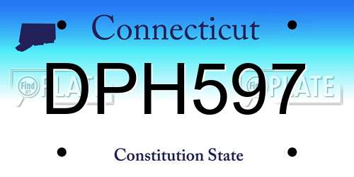 DPH597 Connecticut License Plate