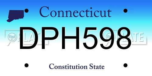 DPH598 Connecticut License Plate