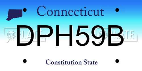 DPH59B Connecticut License Plate