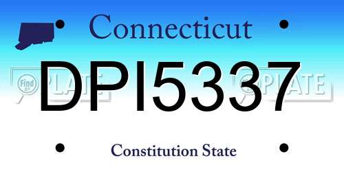 DPI5337 Connecticut License Plate