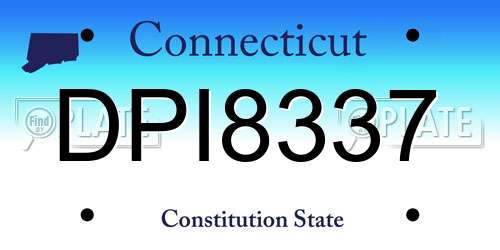 DPI8337 Connecticut License Plate