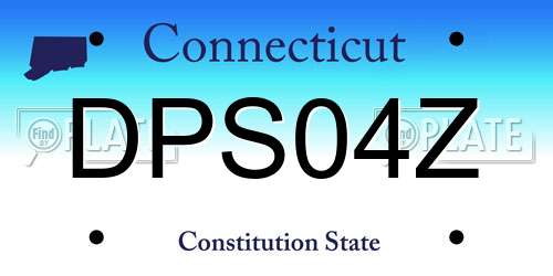 DPS04Z Connecticut License Plate
