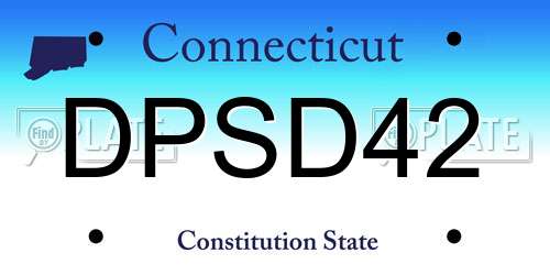 DPSD42 Connecticut License Plate