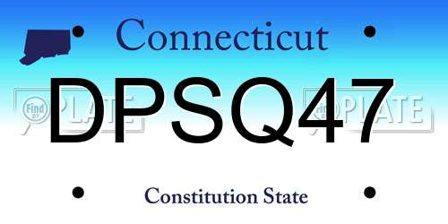 DPSQ47 Connecticut License Plate