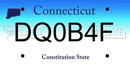 DQ0B4F Connecticut License Plate
