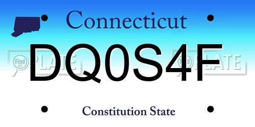 DQ0S4F Connecticut License Plate
