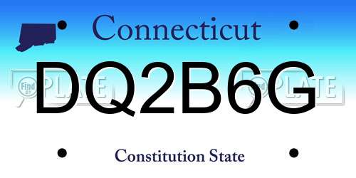 DQ2B6G Connecticut License Plate