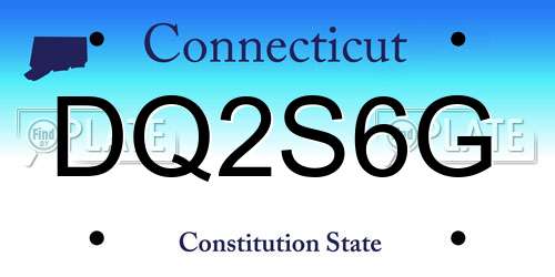 DQ2S6G Connecticut License Plate