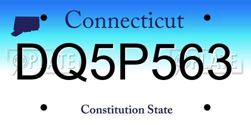 DQ5P563 Connecticut License Plate
