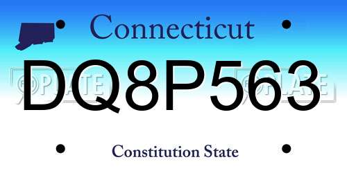 DQ8P563 Connecticut License Plate