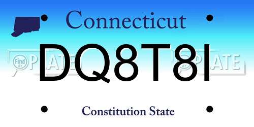 DQ8T8I Connecticut License Plate