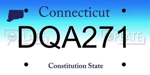 DQA271 Connecticut License Plate