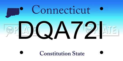 DQA72I Connecticut License Plate