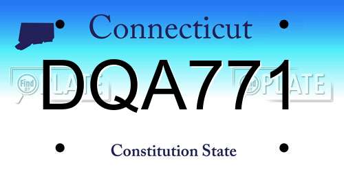 DQA771 Connecticut License Plate
