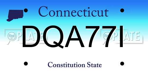 DQA77I Connecticut License Plate