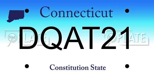 DQAT21 Connecticut License Plate