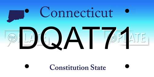 DQAT71 Connecticut License Plate