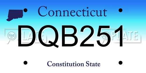 DQB251 Connecticut License Plate