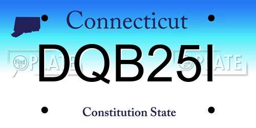 DQB25I Connecticut License Plate