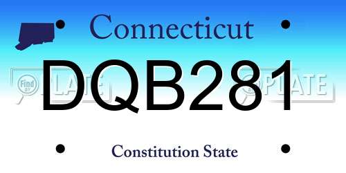 DQB281 Connecticut License Plate