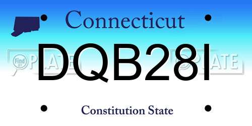 DQB28I Connecticut License Plate