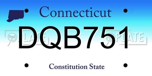 DQB751 Connecticut License Plate