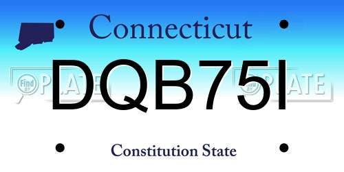 DQB75I Connecticut License Plate