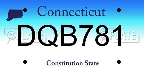 DQB781 Connecticut License Plate