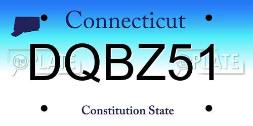 DQBZ51 Connecticut License Plate