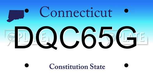 DQC65G Connecticut License Plate