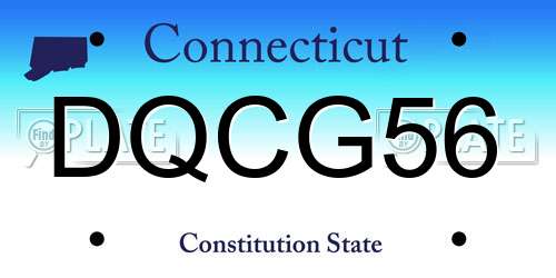 DQCG56 Connecticut License Plate