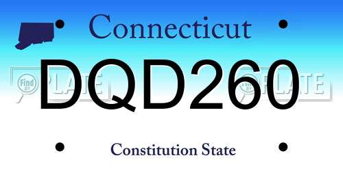DQD260 Connecticut License Plate