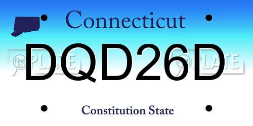 DQD26D Connecticut License Plate