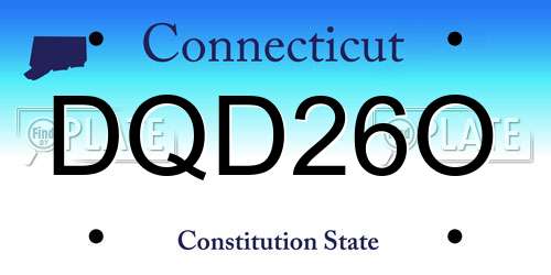 DQD26O Connecticut License Plate